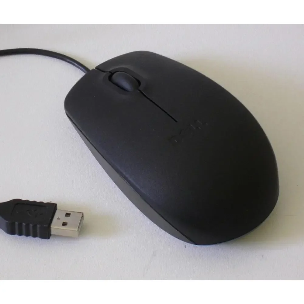 Genuine DELL 09RRC7 MS111-L Optical USB WIRED Scroll Mouse mice Look Black